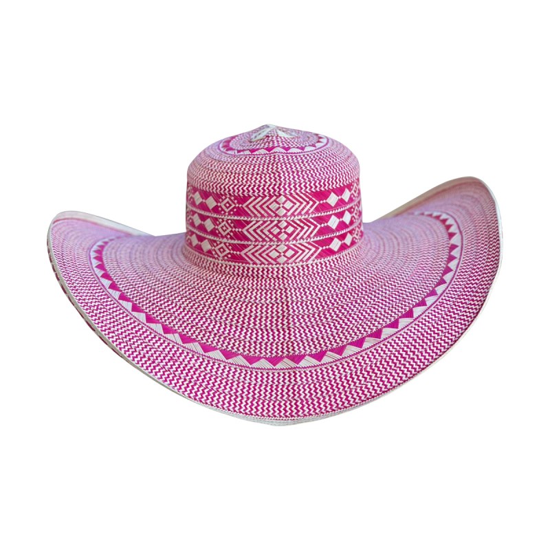 Sombrero messicano con bordo rosa e blu adulto - Vegaooparty