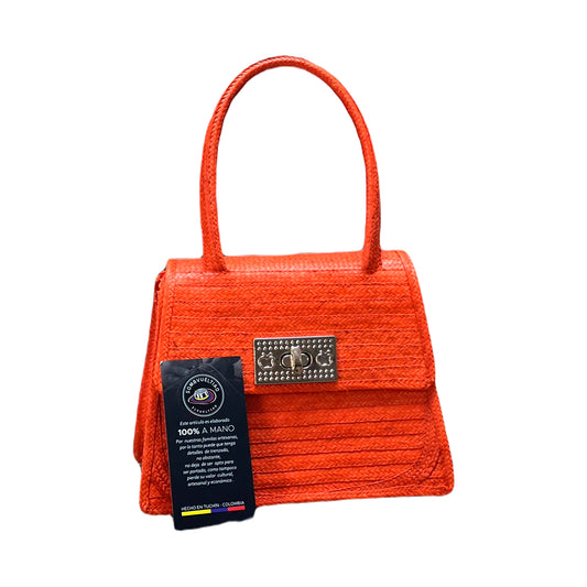 Cartera Exclusiva Artesanal Diseño Naranja