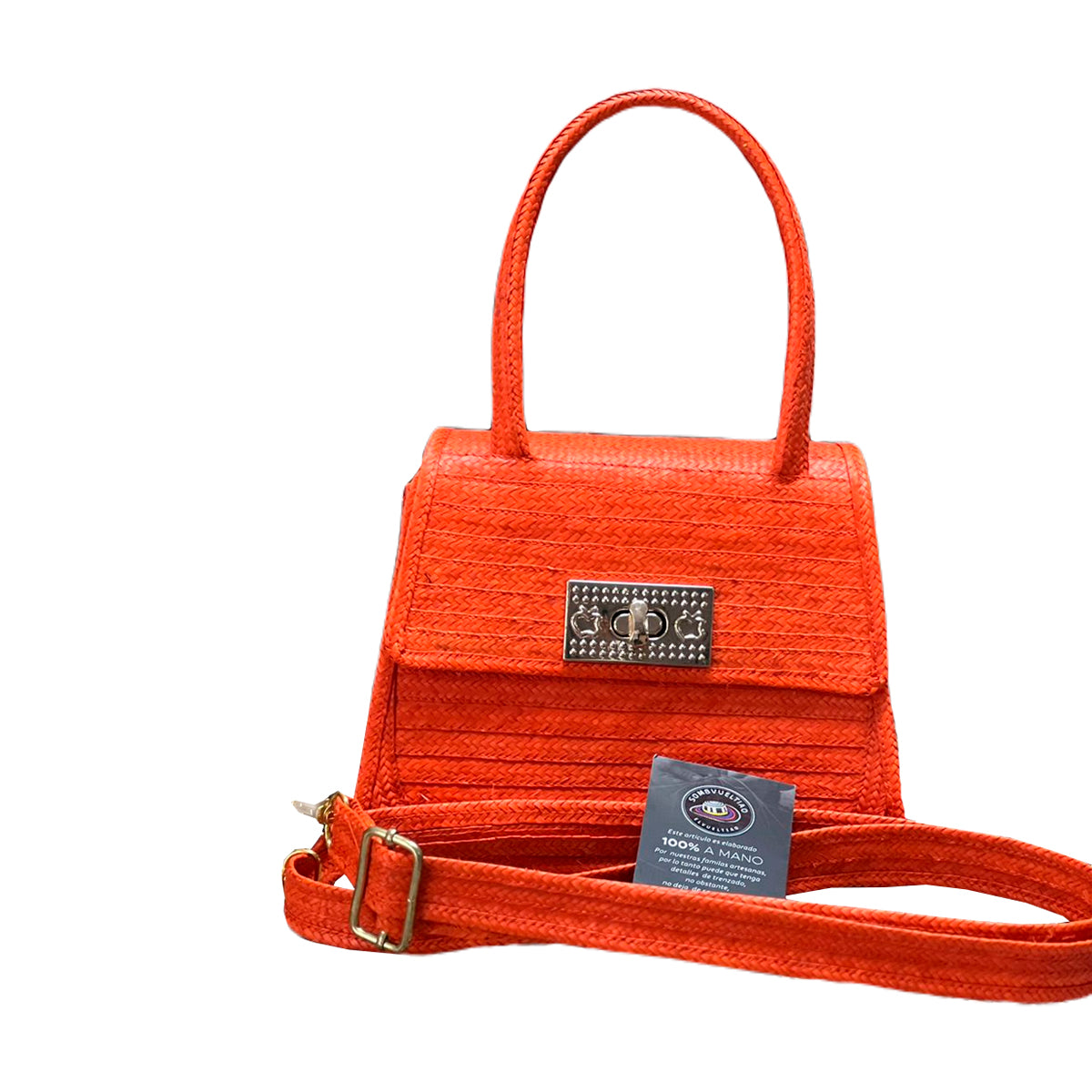 Cartera Exclusiva Artesanal Diseño Naranja