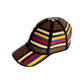 Gorra Artesanal en Caña Flecha Marrón Diseño Tricolor