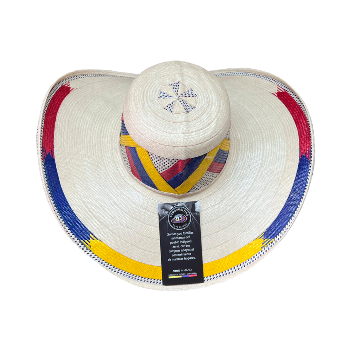 Sombrero 31 Fibras Beige con Diseño Tricolor