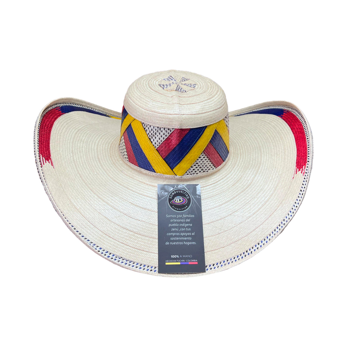 Sombrero 31 Fibras Beige con Diseño Tricolor