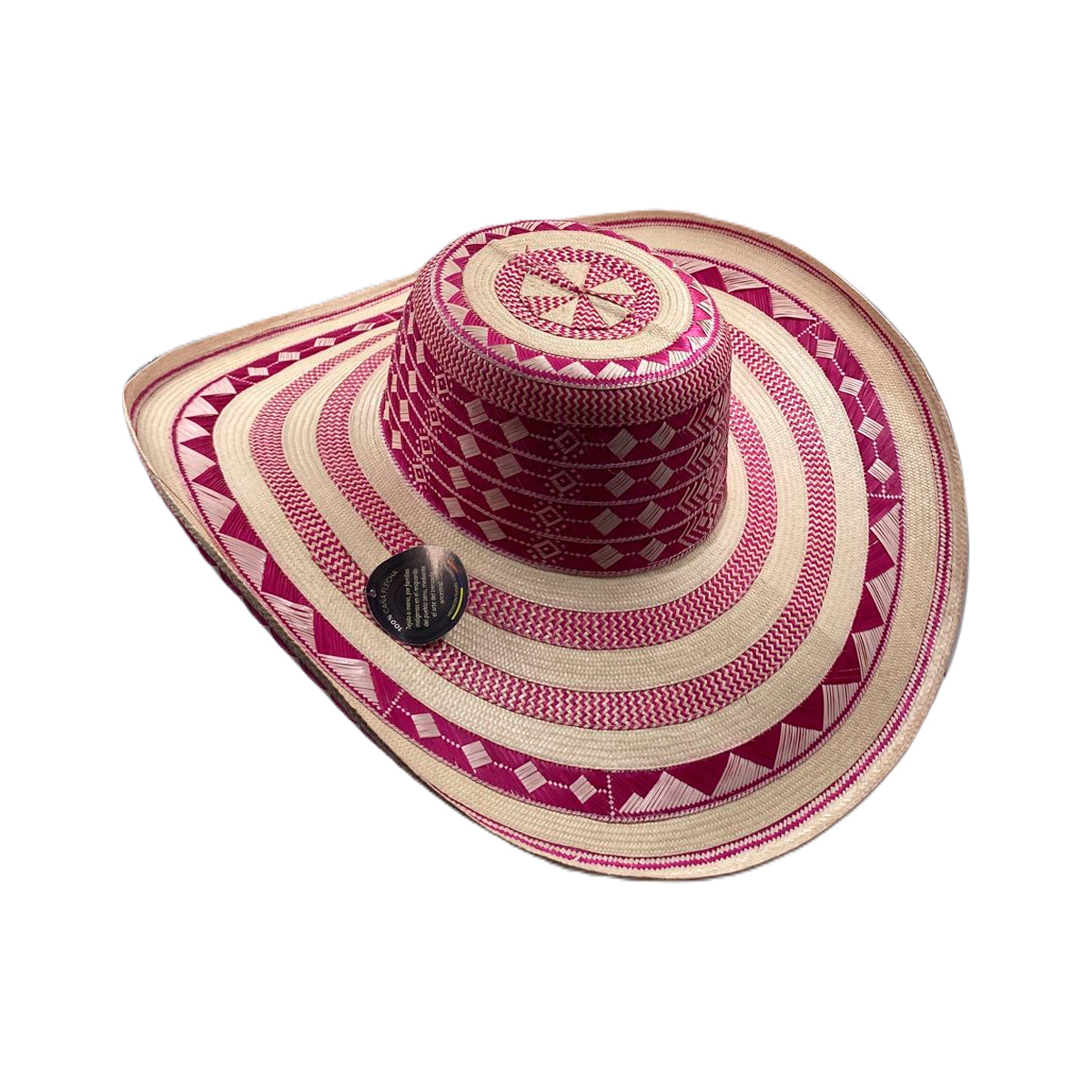 Sombrero 23 Fibras Exclusivo Fucsia Beige