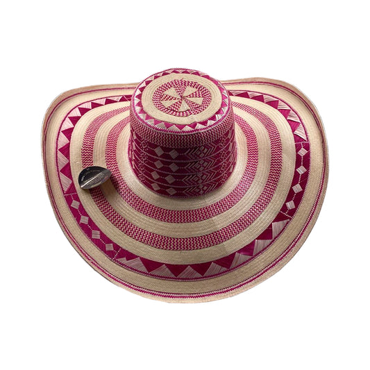 Sombrero 27 Fibras Exclusivo Fucsia Beige