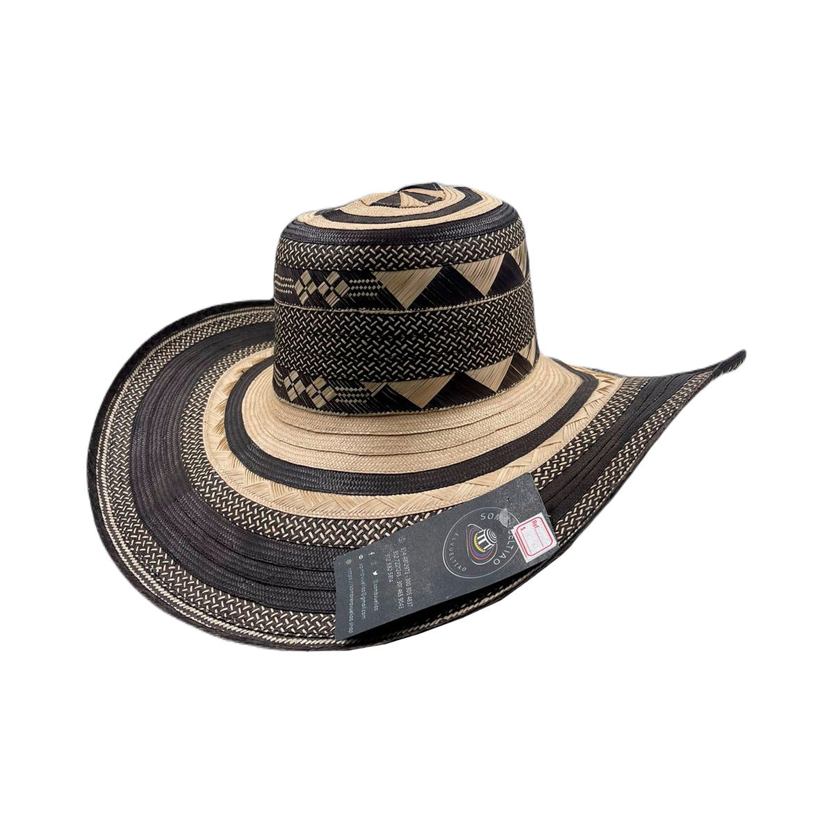 Sombrero 23 Fibras Exclusivo Diseño Negro Beige