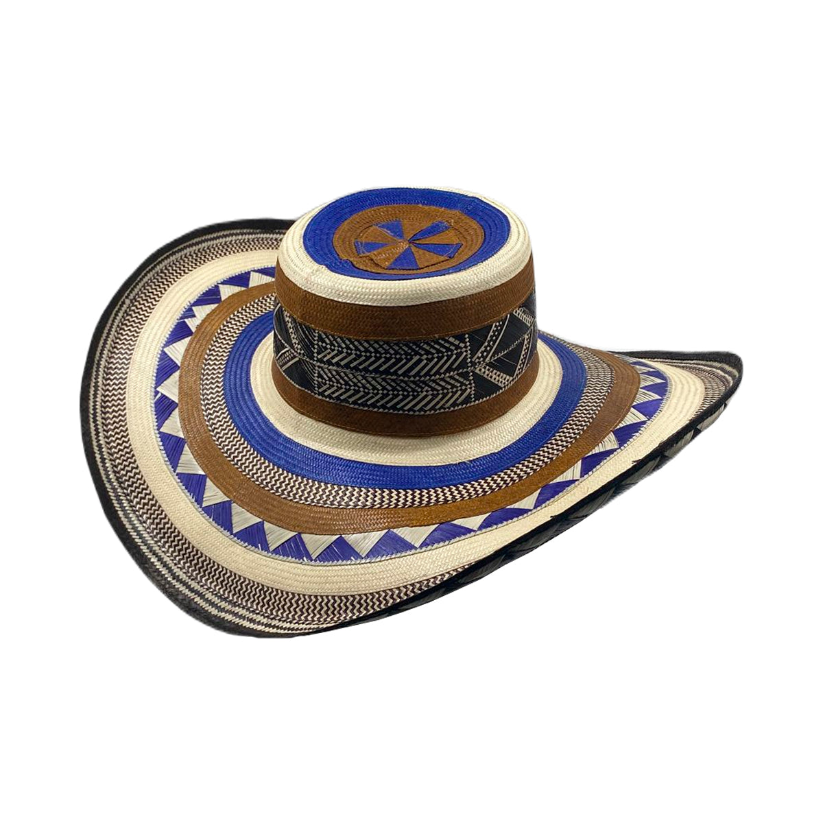 Sombrero 27 Fibras Exclusivo Marrón Azul