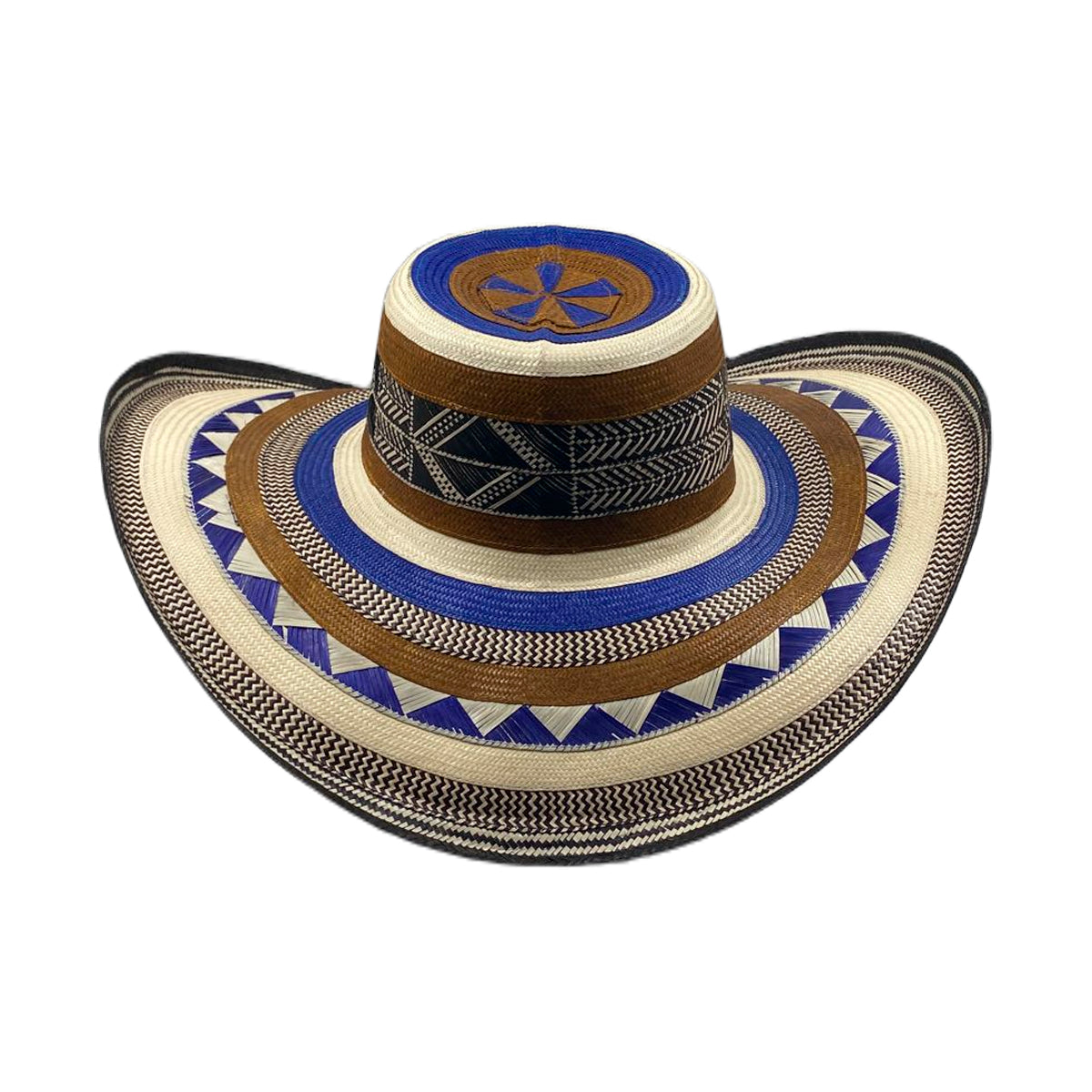 Sombrero 27 Fibras Exclusivo Marrón Azul