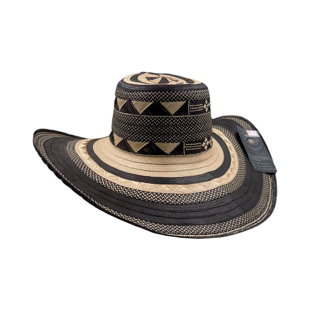 Sombrero 23 Fibras Exclusivo Diseño Negro Beige