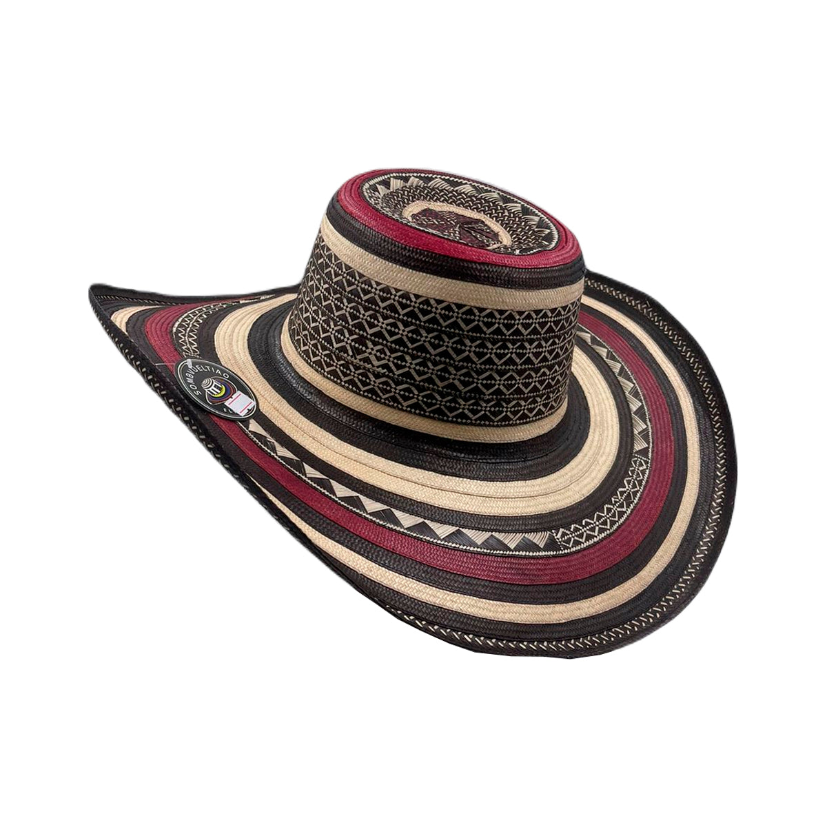 Sombrero 23 Fibras Exclusivo Negro Rojo