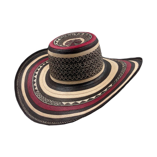 Sombrero 23 Fibras Exclusivo Negro Rojo