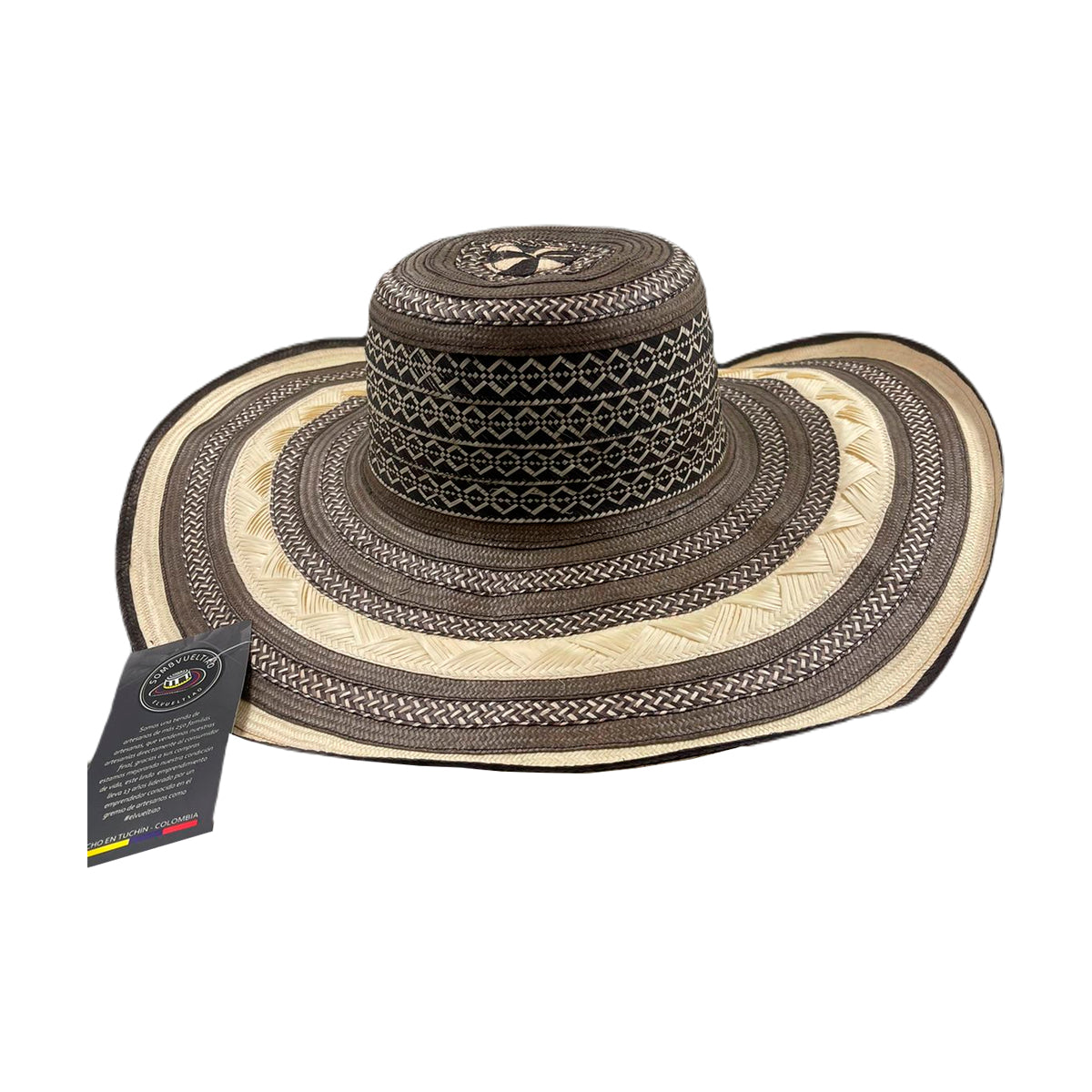 Sombrero 23 Fibras Exclusivo Beige Negro