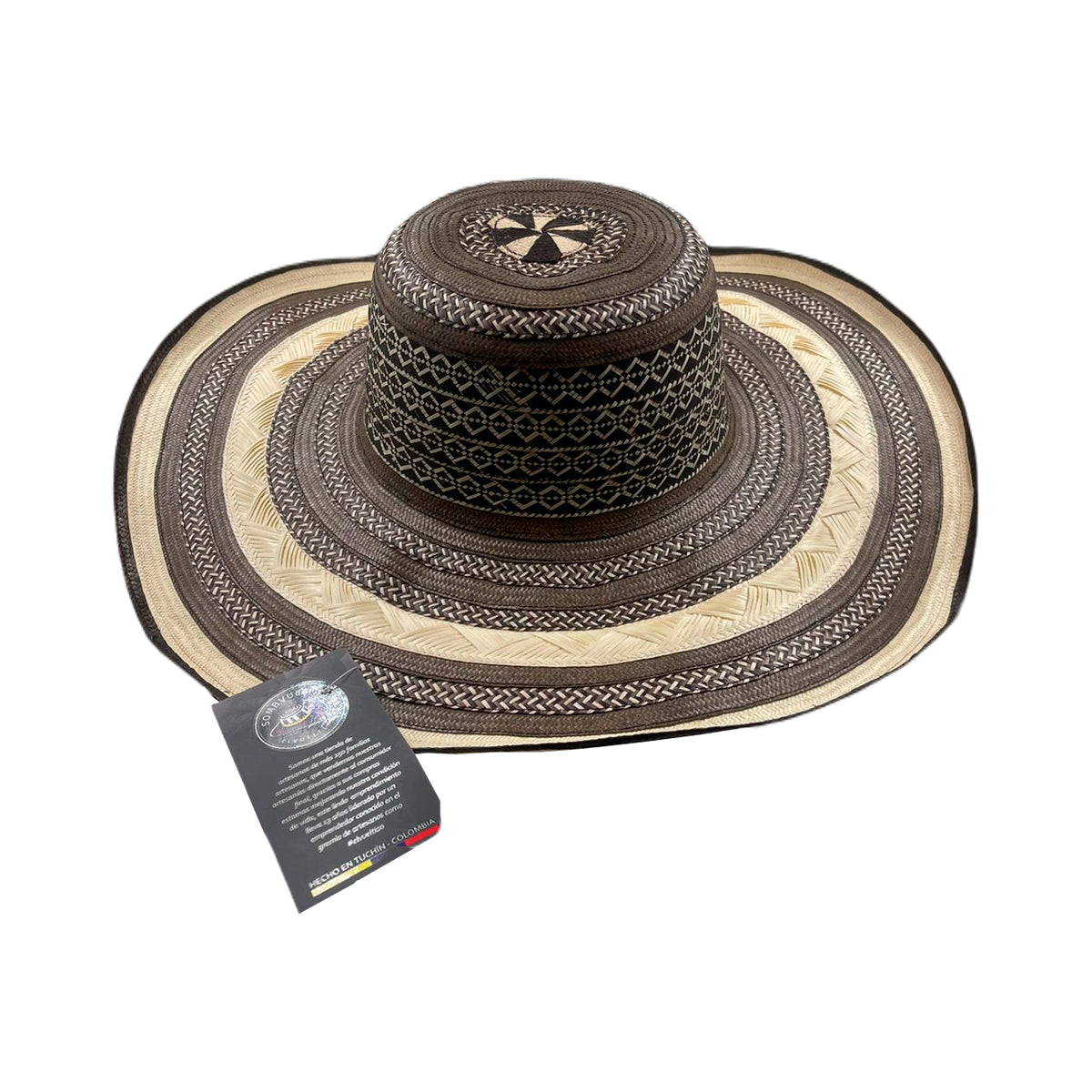 Sombrero 23 Fibras Exclusivo Beige Negro