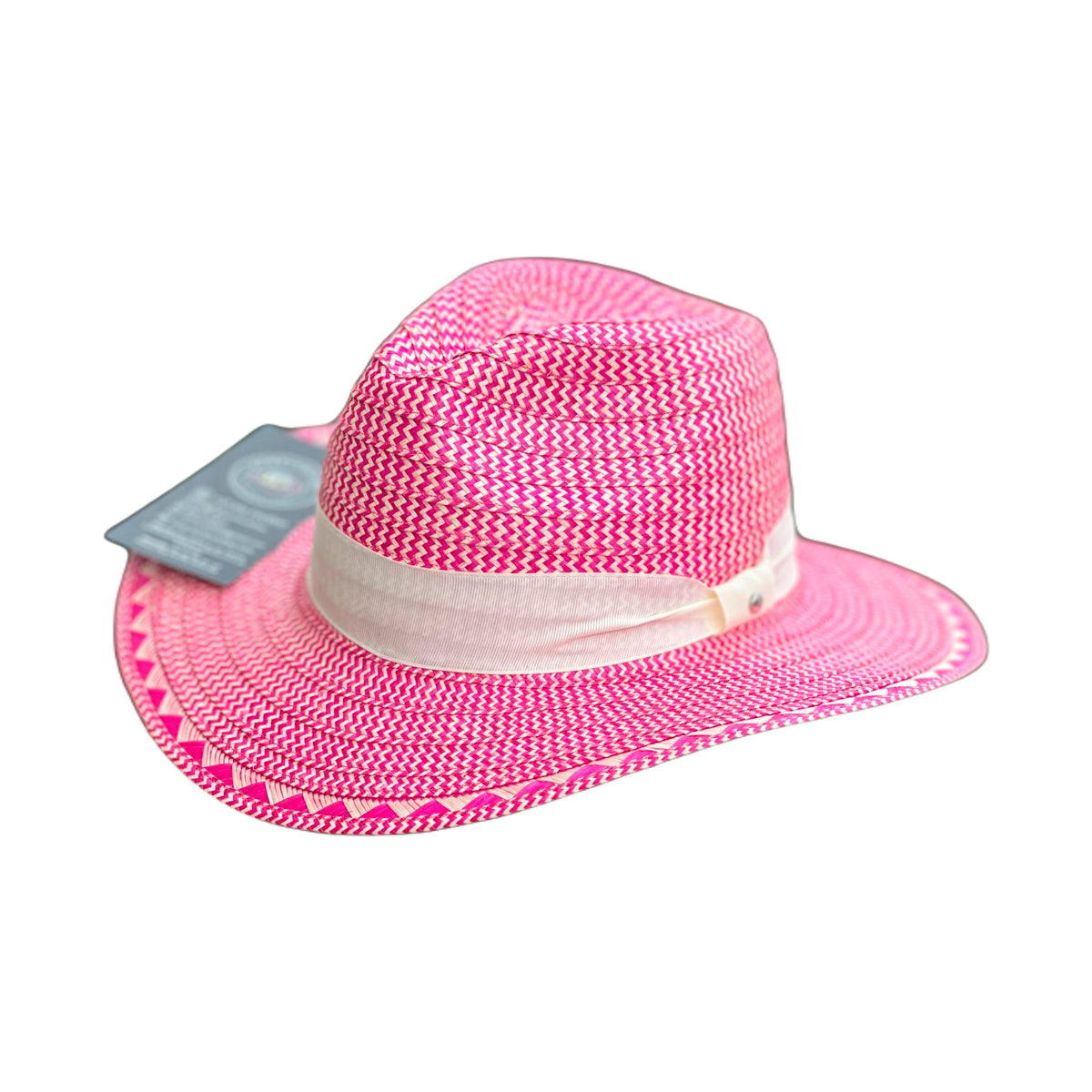 Sombrero Panameño Fucsia Diseño Fino a Mano