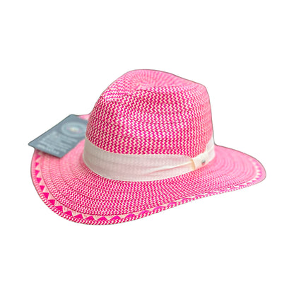 Sombrero Panameño Fucsia Diseño Fino a Mano