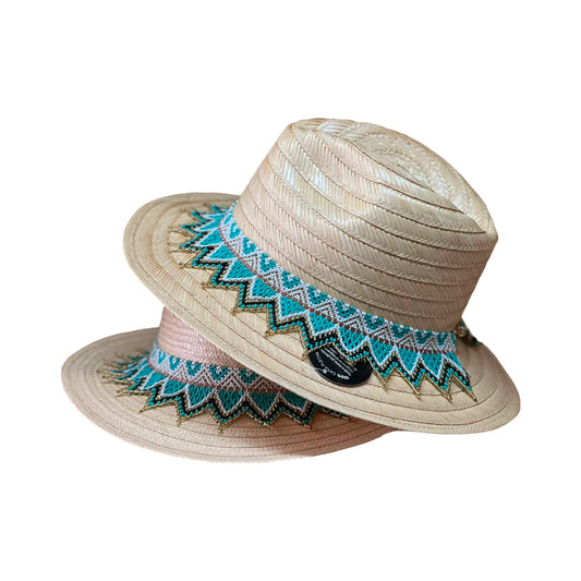 Sombrero Fedora Diseño Ala Plana Beige