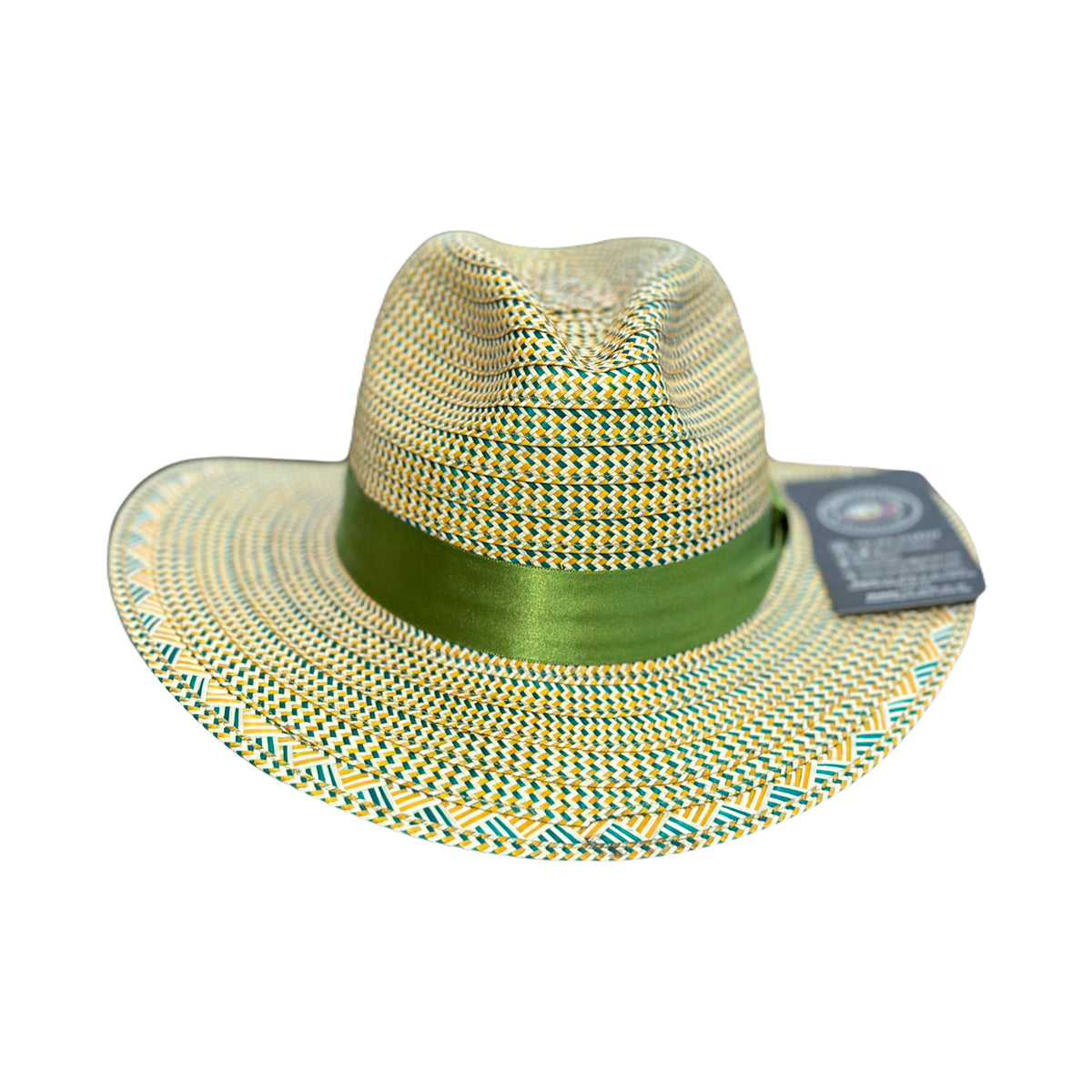 Sombrero Panameño Verde Diseño Caña Flecha