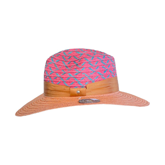 Sombrero Panameño Exclusivo Rosa y Naranja