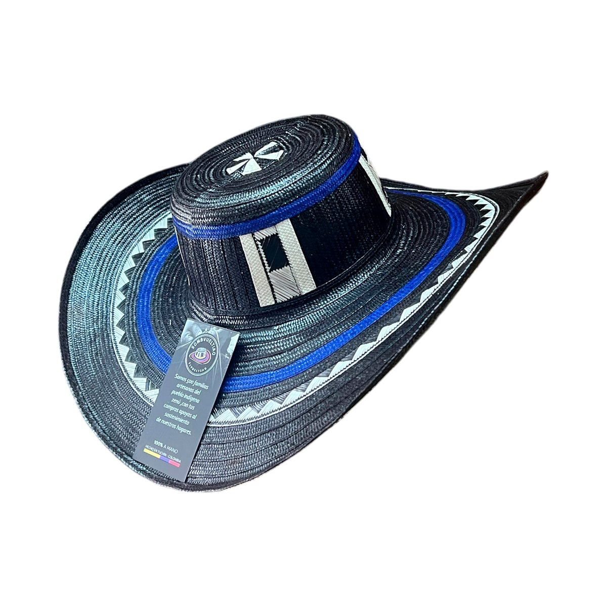 Sombrero 23 Fibras Picadillo Azul y Negro