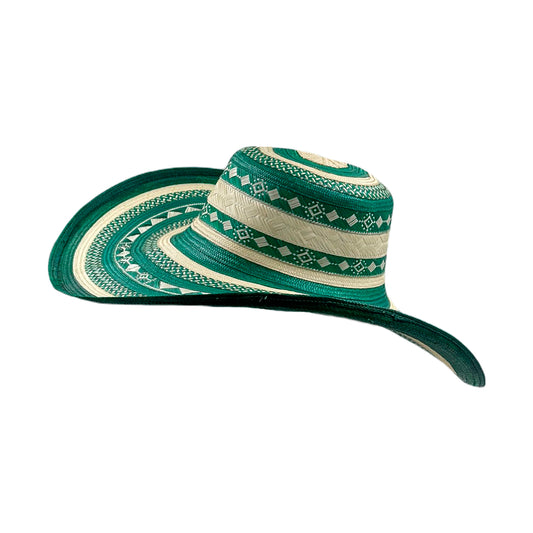 Sombrero 23 Fibras Exclusivo Diseño Verde