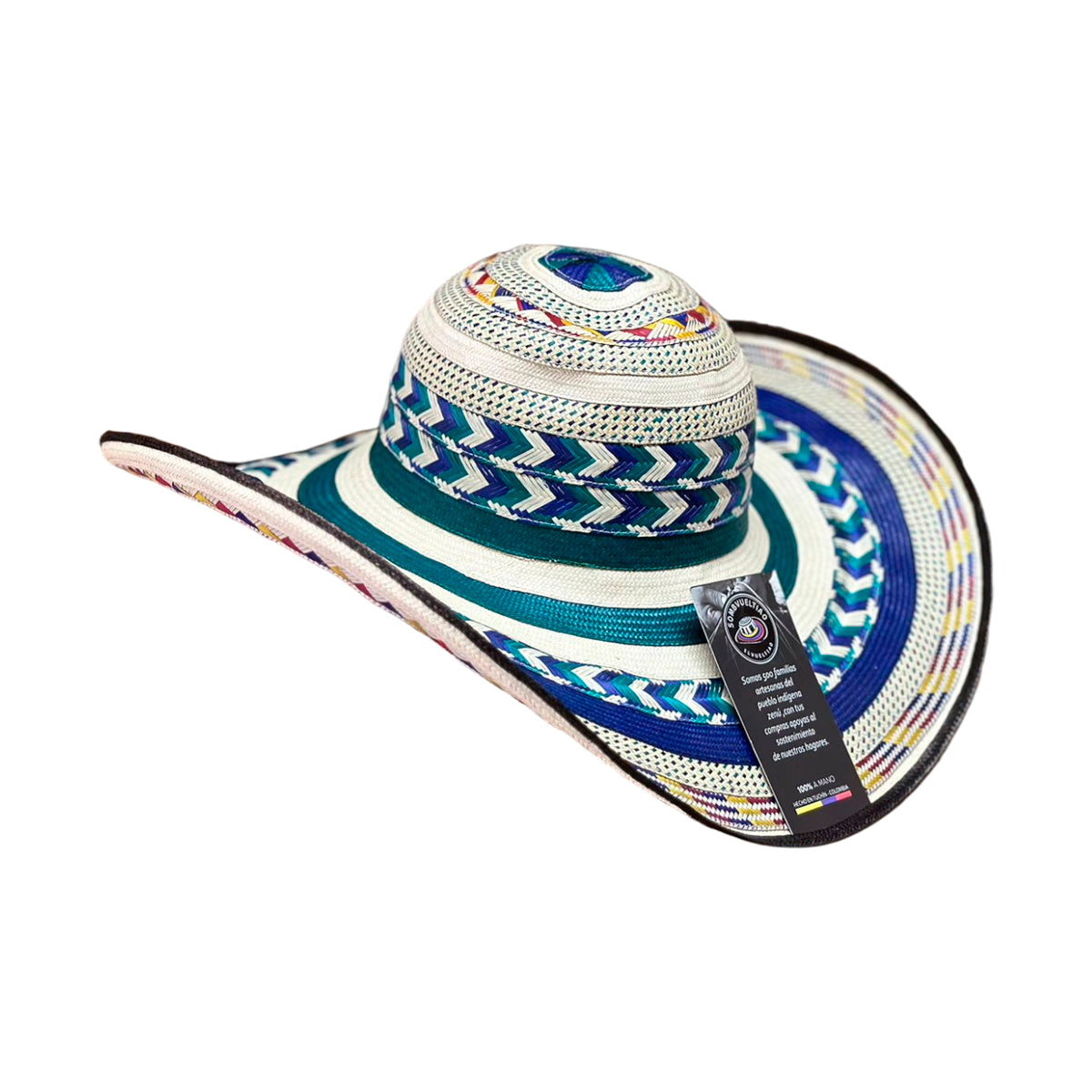 Sombrero 31 Fibras Diseño Azul Figuras Exclusivo