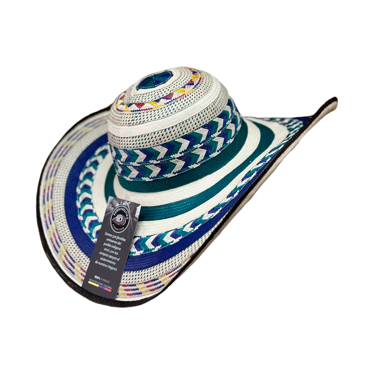 Sombrero 31 Fibras Diseño Azul Figuras Exclusivo