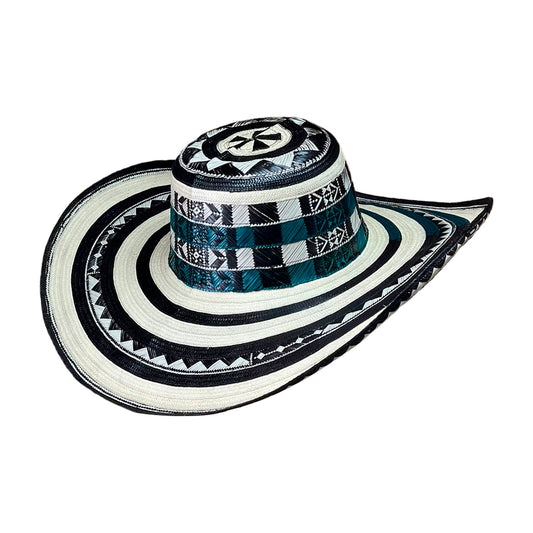 Sombrero 23 Fibras Diseño Tradicional con Verde