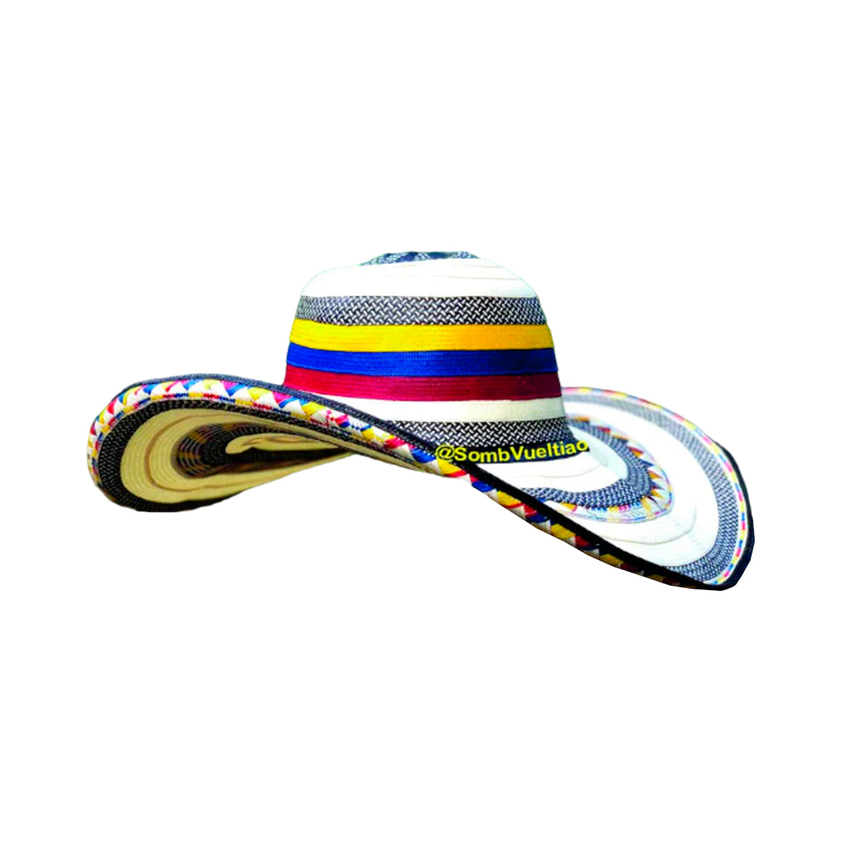 Sombrero 23 Fibras Exclusivo Blanco + Tricolor