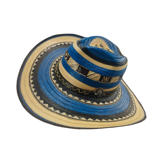 Sombrero 15 Fibras Hormado Azul