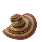 Sombrero 15 Fibras Hormado Beige Rojo