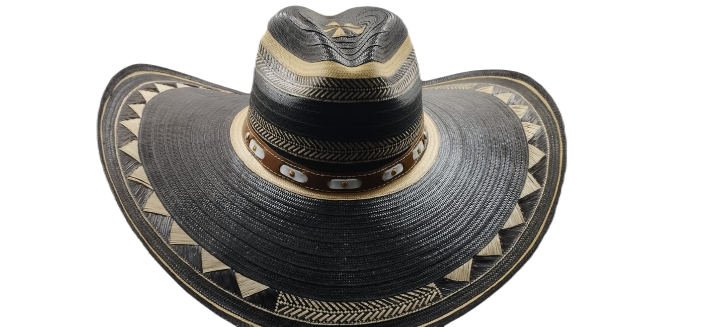 Sombrero 23 Fibras Hormado Artesanal Negro