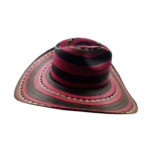 Sombrero 23 Fibras Hormado Rojo y Negro