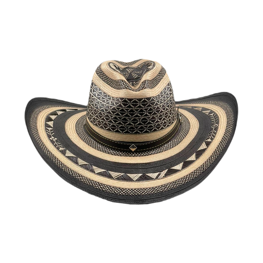 Sombrero 27 Fibras Hormado Negro y Beige