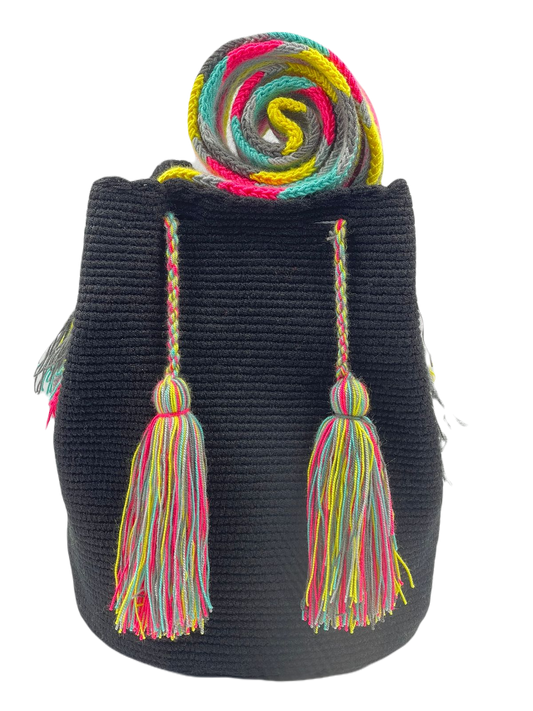 Mochila Wayuu Exclusiva Diseño Negro