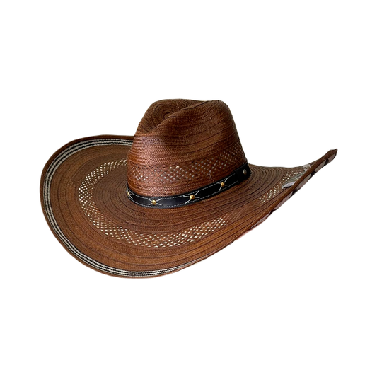 Sombrero Caballista con Malla Diseño Marrón