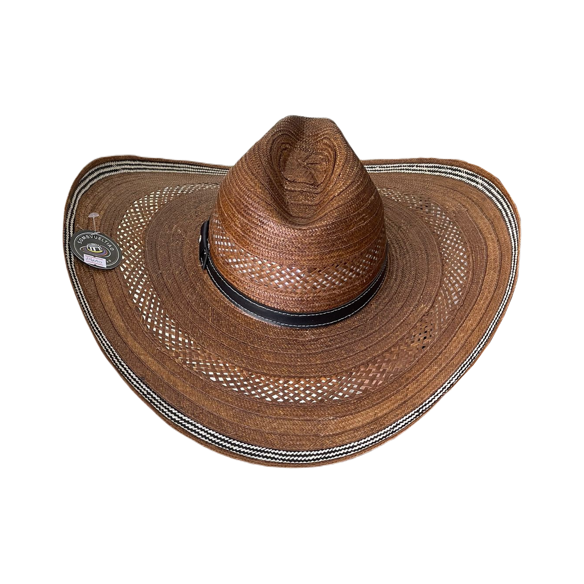 Sombrero Caballista con Malla Diseño Marrón