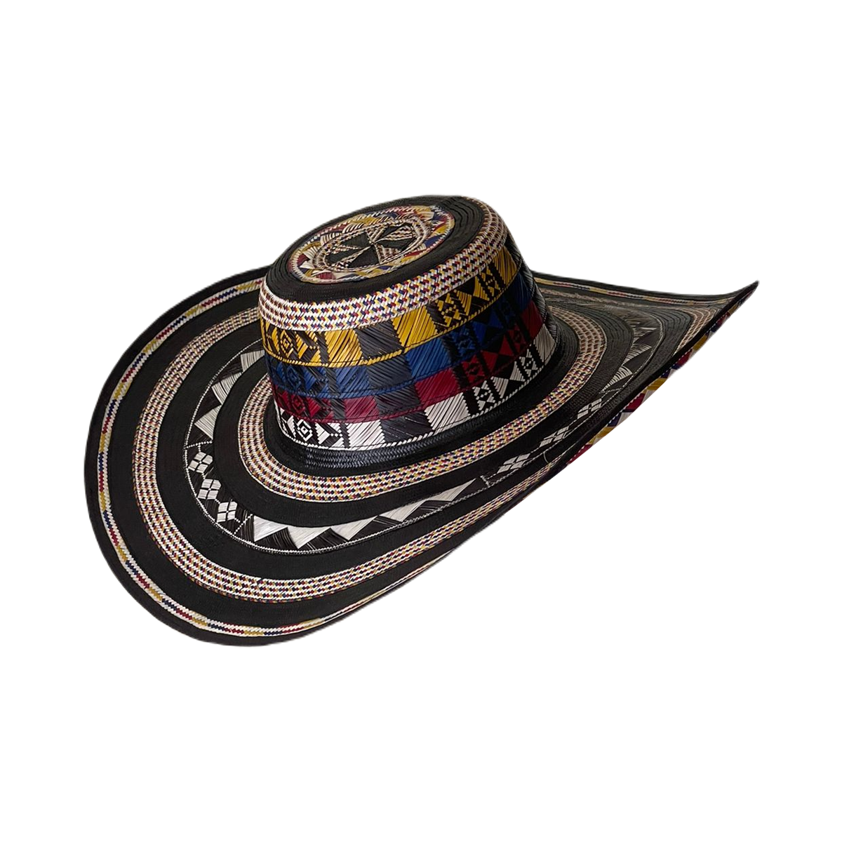 Sombrero 27 Fibras Diseño Tejido Tricolor