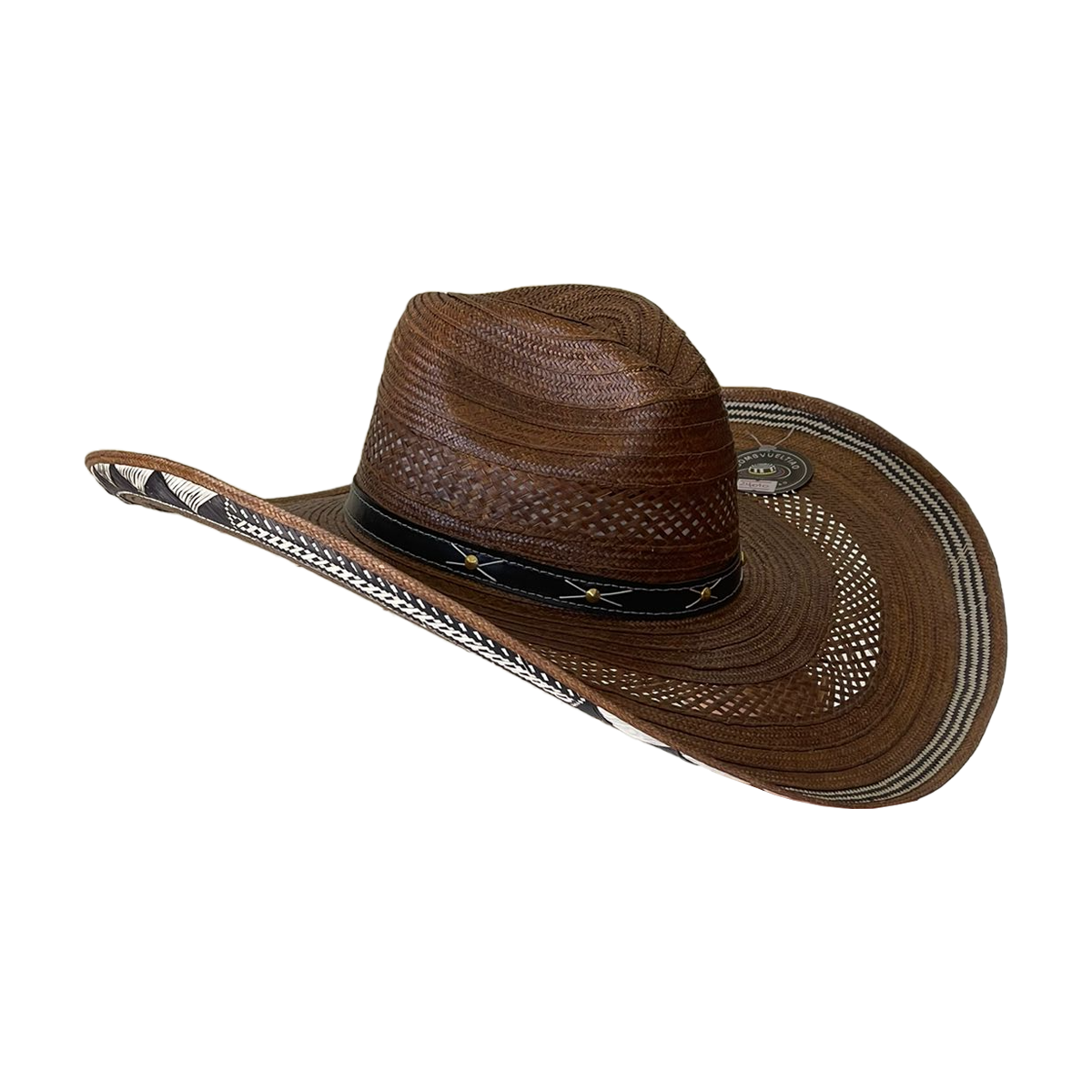 Sombrero Caballista con Malla Diseño Marrón