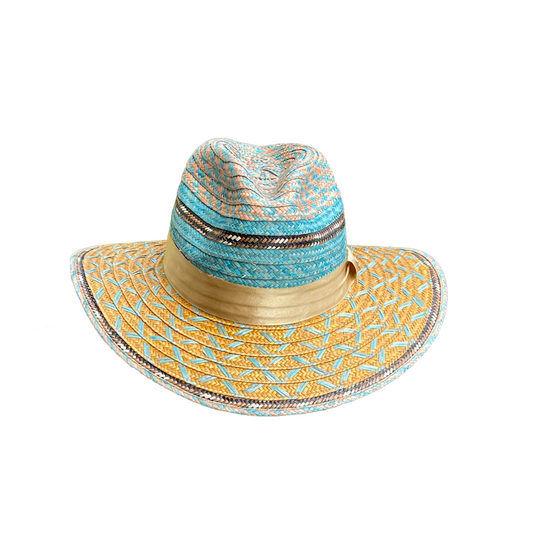 Sombrero Panameño Exclusivo Figuras Dorado