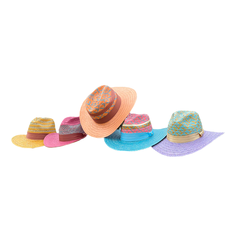 Sombrero Panameño Multicolor Diseño Ala Azul