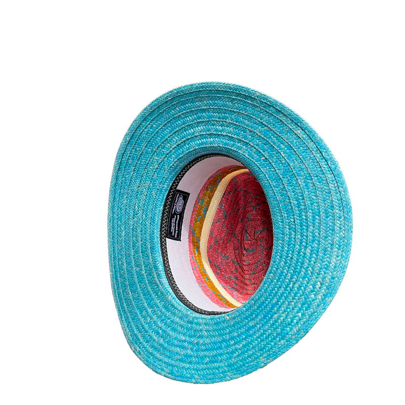 Sombrero Panameño Multicolor Diseño Ala Azul