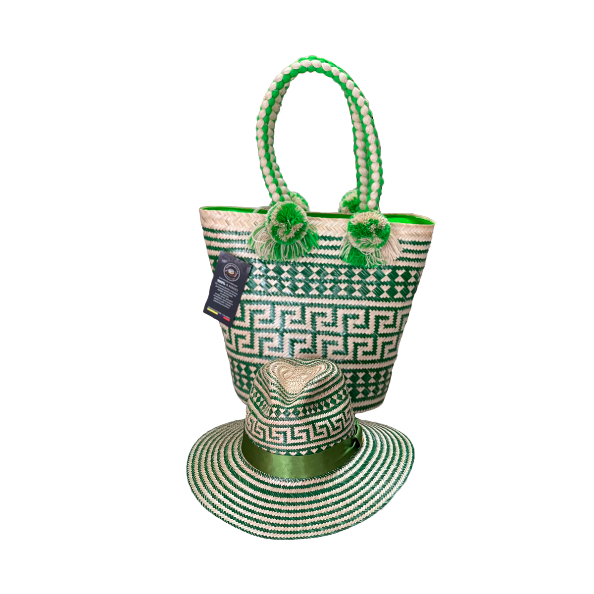 Combo Exclusivo Sombrero + Bolso Diseño Verde