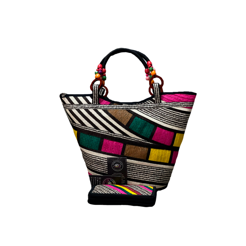 Set Bolso + Billetera Diseño Multicolor Exclusivo