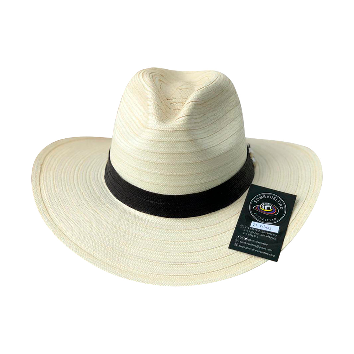 Sombrero Panameño 21 Fibras Fino Beige