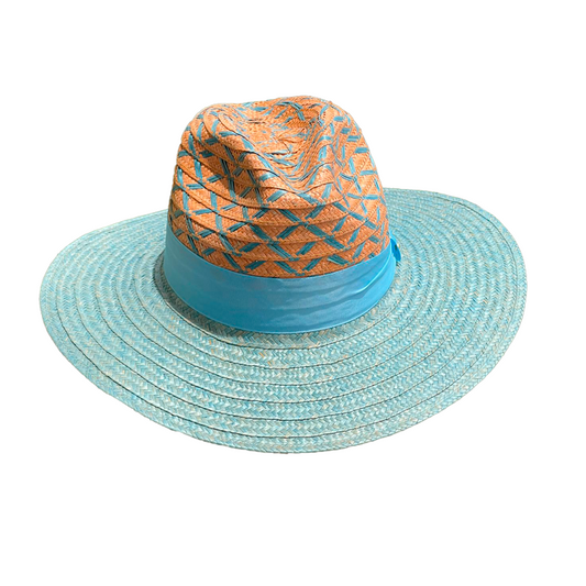 Sombrero Panameño Exclusivo Diseño Ala Azul