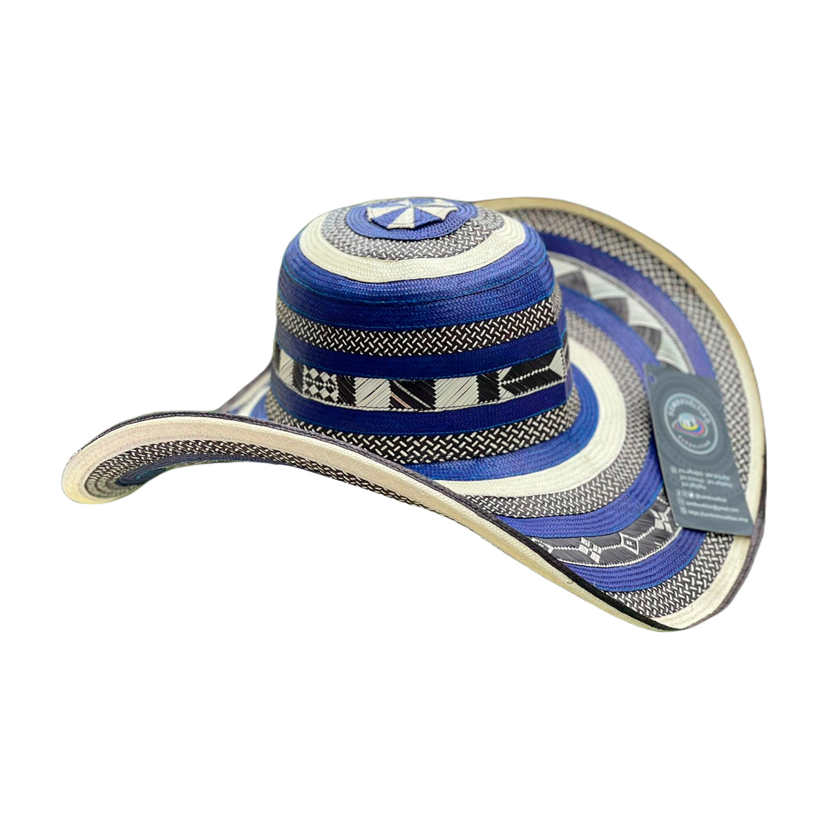 Sombrero 23 Fibras Azul Exclusivo Granito + Estuche + Correa