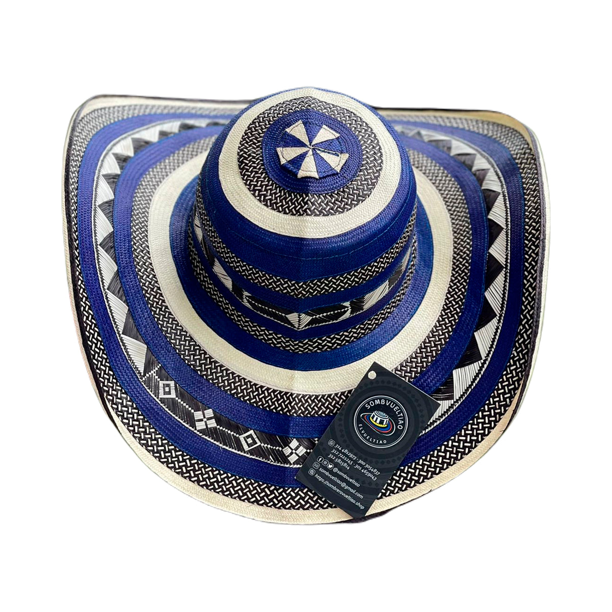 Sombrero 23 Fibras Azul Exclusivo Granito + Estuche + Correa