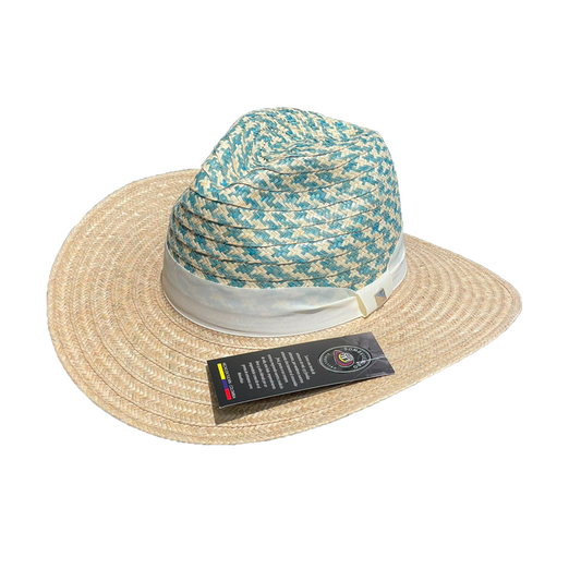 Sombrero Exclusivo Panameño Figuras Azules