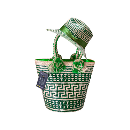 Combo Exclusivo Sombrero + Bolso Diseño Verde