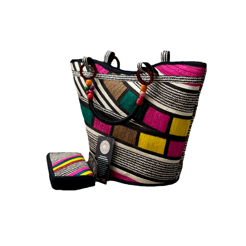 Set Bolso + Billetera Diseño Multicolor Exclusivo