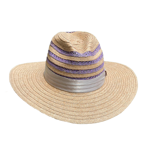 Sombrero Panameño Artesanal Diseño Franjas